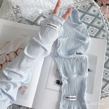 🔥臺灣出貨🔥泡泡袖冰絲防曬袖套女直筒寬鬆大碼開車外綫夏季冰袖騎行遮陽 G8LS