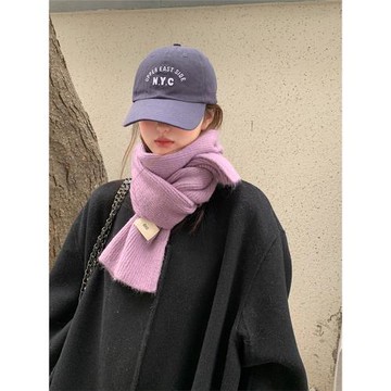 柔軟紫色冬季女生小眾針織毛線