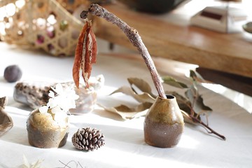 手拉坏花蓮原礦土陶瓷迷你花瓶/花器2