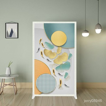 北歐現代簡約屏風進門客廳臥室玄關移動遮擋隔斷座屏仿實木裝飾  屏風  擋風屏  隔斷屏  遮擋屏  玄關屏風  客廳屏風