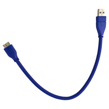 POLYWELL 寶利威爾 Type A公對Micro B公 3A高速傳輸線  25cm  藍色  1條