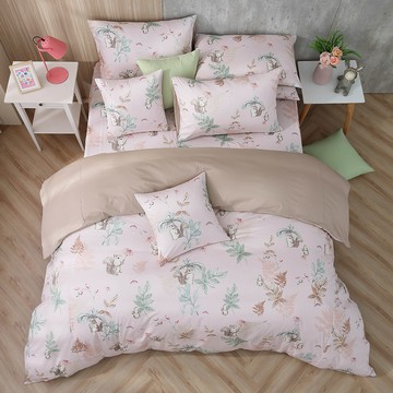 鴻宇 HongYew - 雙人加大床包枕套組 美國棉授權品牌-小松嘉比