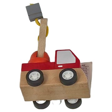 德德小品集 木製發條工程車 - 吊車  紅車  1個