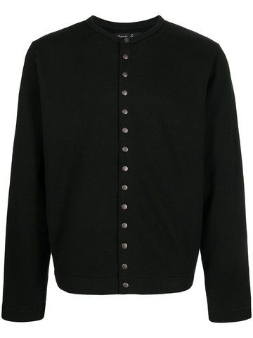 agnès b. - press-stud cotton cardigan - men - Cotton - 2 - Black