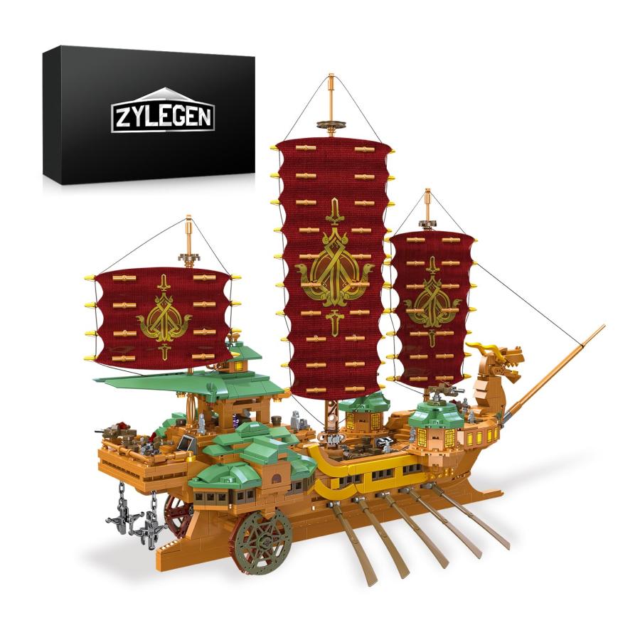 ZYLEGEN Dragon Pirate Ship Building Sets, MOC Blocks Ship Building