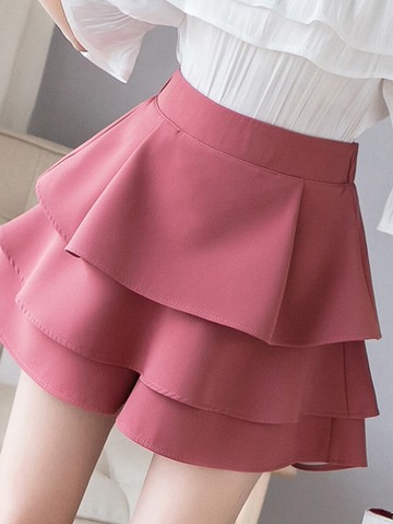 衣服蛋糕裙松緊高腰短裙褲女春夏大碼胖mm寬松新款