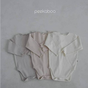 Peekaboo 捲邊長袖莫代爾棉包屁衣【現貨+預購】連身衣 女寶包屁衣 寶寶衣服 嬰兒衣服 兒童衣服 韓國童裝