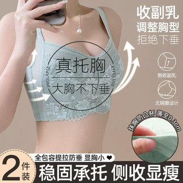 【承託防下垂內衣】夏季全罩杯 調整型內衣女 大胸顯小 胸顯瘦文胸 聚攏 收副乳 防下垂胸罩 輕薄蕾絲內衣