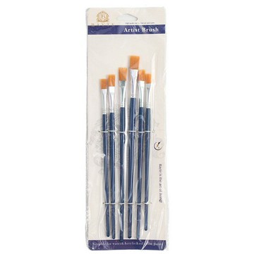 水彩筆 6入 平頭 黃毛 藍桿(中號 中-小號)/一袋20組入(一組6支入)共120支入(定45)-AA5937-AA3734【APP滿額下單10%點數(單一帳號最高5000點)】1/31止