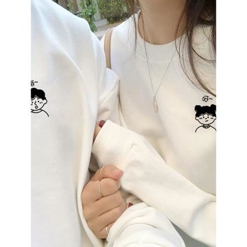 秋冬季簡約卡通男女生內搭情侶裝