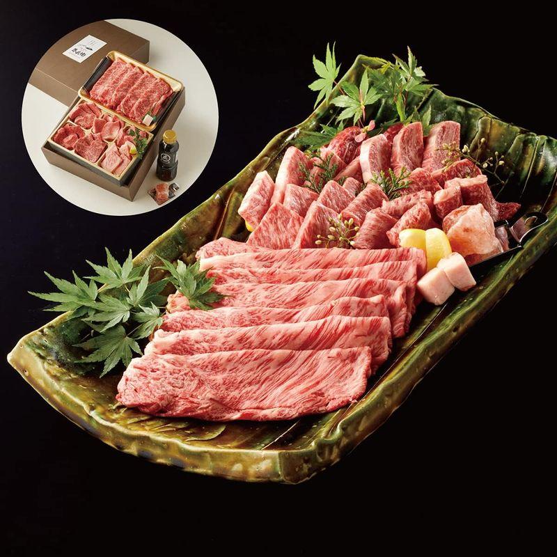 お歳暮 ギフト 黒毛和牛 焼肉 すき焼き セット 焼肉（極）＋すき焼き300g 熨斗対応可 紙箱 ギフト 贈り物 国産牛 100％ 牛肉 簡