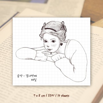 繪畫學習 ver14 (hamil) 復古女孩仕女角色貼紙