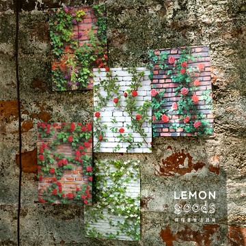 🍋檸檬青🍋新款現貨特價售完無補磚墻的藝術系列6款10張入復古磚墻紋理主題造景貼紙手帳裝飾素材