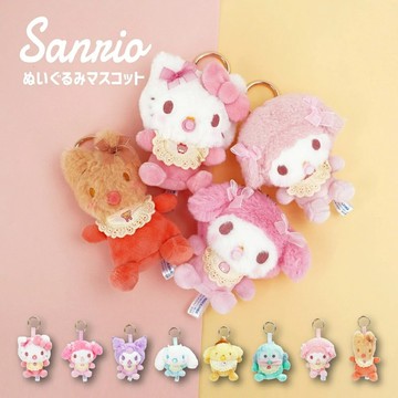 【三麗鷗Sanrio】嬰兒系列 造型玩偶(附環)-凱蒂貓/美樂蒂/酷洛米/大耳狗/布丁狗/人魚漢頓/彼安諾【墊腳石】鑰匙圈 吊飾