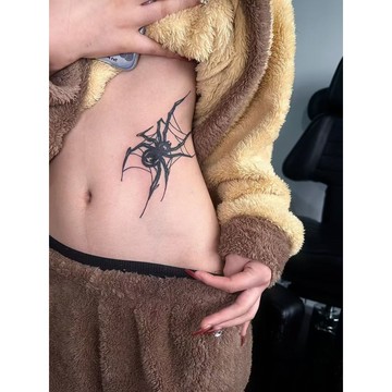 暗黑蜘蛛紋身貼 草本果汁刺青貼 半永久 辣妹紋身貼 防水持久 手臂腰部高顔值刺青 紋身貼 刺青貼 刺青紋身貼 形狀刺青貼