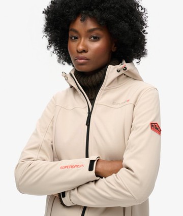 Superdry Women's Hooded Classic Trekker Jacket Beige Size: 12