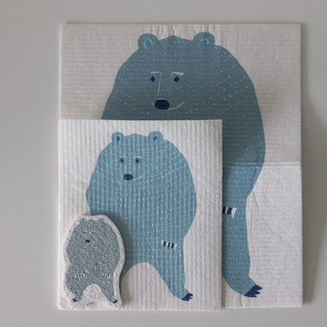 【Yourtableware】禮物獨家 e.spongewipe kata kata  德國製 北極熊 3+1入家用清潔組 入厝 除舊佈新