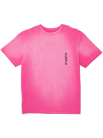 Purple Brand - logo-print faded cotton T-shirt - men - pure cotton - L - Pink