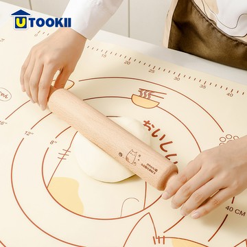 UTOOKII - 可愛貓咪附刻度櫸木擀麵棍-L