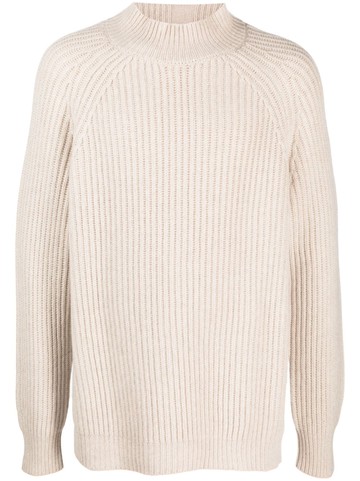 Allude - mock-neck ribbed cashmere jumper - men - Cashmere - M - Neutrals