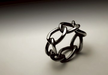 寬橢圓鍊條戒指