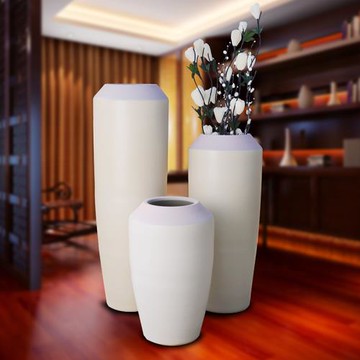 現代創意景德鎮粗陶罐陶缸陶瓷落地大花瓶客廳家居軟裝飾插花擺件