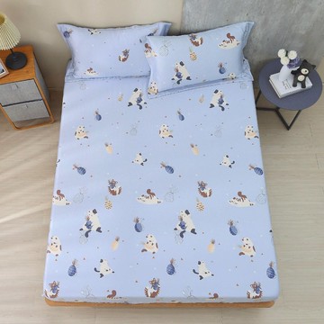 鴻宇 300織天絲 床包枕套組 喵喵里歐(單人/雙人/加大/特大)