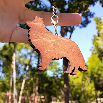 手工木作創意鑰匙圈  邊境牧羊犬 A