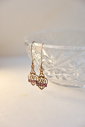 古典輕巧~鏤空復古耳環~可轉耳夾~手作飾物