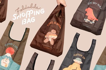 Furry Zoo 防潑水 可收納環保購物袋 - 麵包熊 TAKE A BREAD