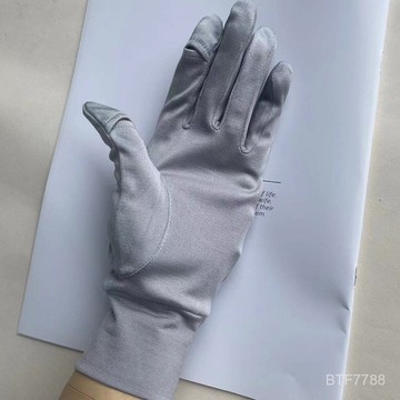 分指翻蓋男女短款100%桑蠶絲防曬護膚手膜手套針織真絲開車騎車 美