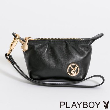 PLAYBOY - 鑰匙零錢包附手挽帶 Clouds系列 - 黑色