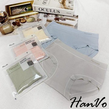 【HanVo】天天出貨 寬腰帶英文標純棉內褲 親膚舒適 底襠中腰三角褲 透氣內褲 女內褲 內褲 A11-5318