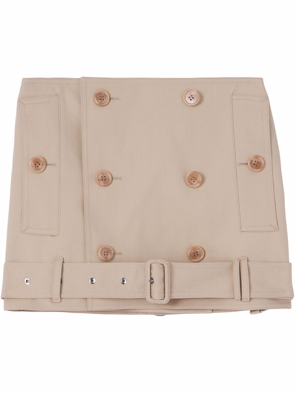Burberry - trench mini skirt - women - Cotton - 4 - Neutrals