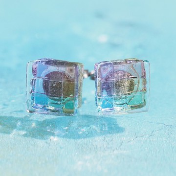 [彩虹]謝謝玻璃（謝謝[櫻子]）鈦耳針/耳夾[您可以選擇金屬配件] [Made-to-order]