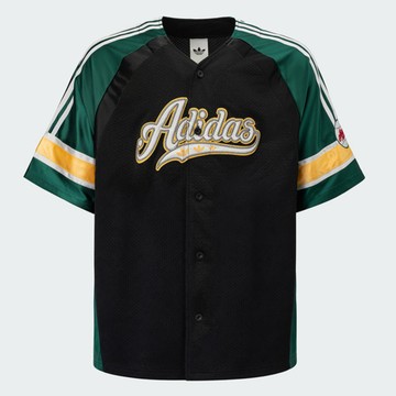 Adidas 愛迪達 Baseball Shirt LF6055 男 T恤 運動上衣 休閒短袖 復古球衣 黑