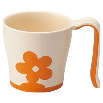 東海興商 迷你馬克杯 彈性體材質不易打破 杯身附有握柄拿取 適用洗碗機、烘碗機  橘色  1個