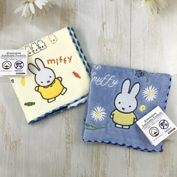日本 miffy 米飛兔 米菲兔 抗菌防臭 100%棉 刺繡 手帕-日本直送｜小鶴日貨