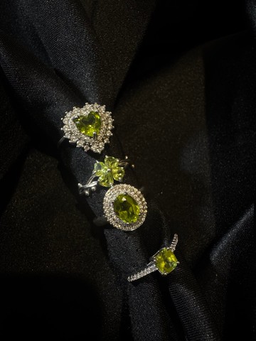 初芽之心 • 純銀 s925 橄欖石 戒指 戒子 綠色 寶石 戒指