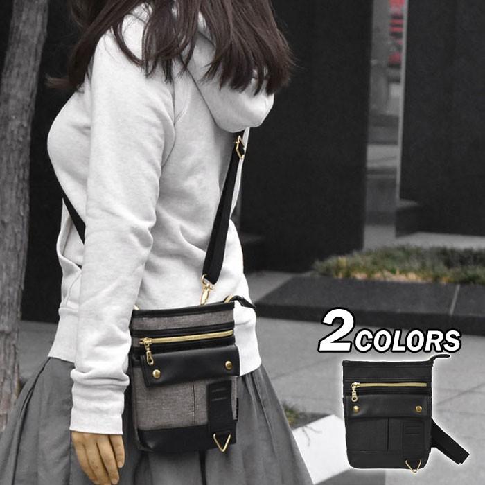  ☆フェイクレザー ショルダーバッグ ポシェット ショルダーバッグ スマホショルダー ポシェット サコッシュ バネ