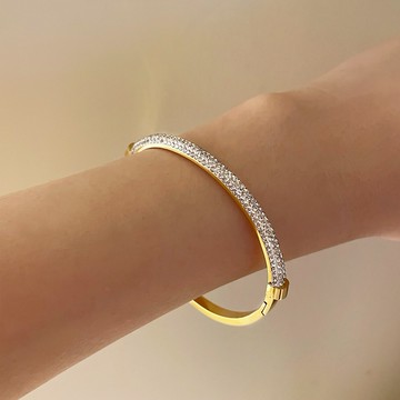 『快速出貨9折』【CReAM】Tamara閃耀奢華亮鑽水鑽金色銀色女手環手鐲  #禮盒 #浪漫送禮 #生日禮盒 #情人禮物 #生日禮物