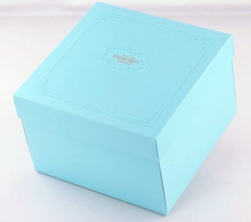 [優惠量整組價]方型盒  ６號.優雅歐風粉藍色 / 200個+紙袋200個