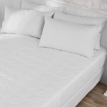 LoveCity 寢城之戀 台灣製 圓彩 防塵防汙 舖棉保潔枕套(白/枕套1對)  45 x 75cm  1件