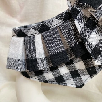 發裁手作。Facai Handmade 寵物領巾 毛孩瑪格領_黑白格格