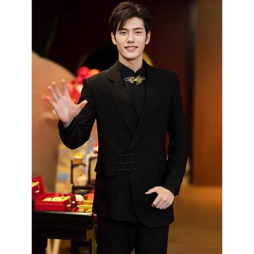 中山裝男婚禮民國風新中式婚服西裝男套裝訂婚結婚2025新款西服春