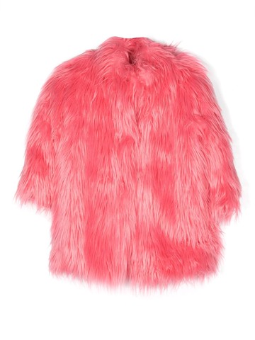 Marni Kids - single-breasted faux-fur coat - kids - Acrylic/Polyester/Polyester - 8 yrs - Pink