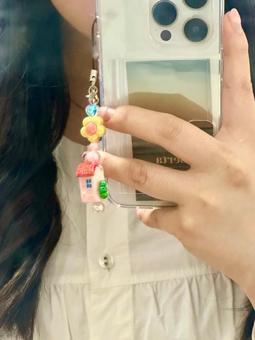 房子可愛串珠鑰匙扣