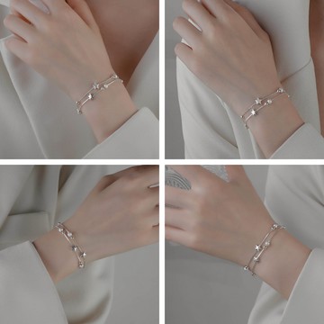 手鍊 韓版 東大門暢銷 ins 二層式手鍊 星星手鍊 小紅書同款 個性手飾 生日禮物 情人節 小性感小眾設計JZ18