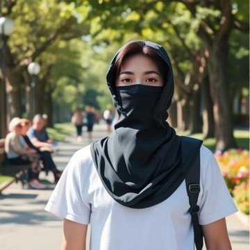 新款騎行遮陽防曬面罩戶外紫外線面紗夏季輕薄防塵錦綸全臉