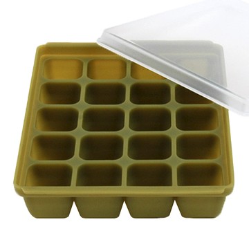 tgm 20格副食品冷凍分裝盒 15.5 x 12 x 3cm  橄欖綠  1個